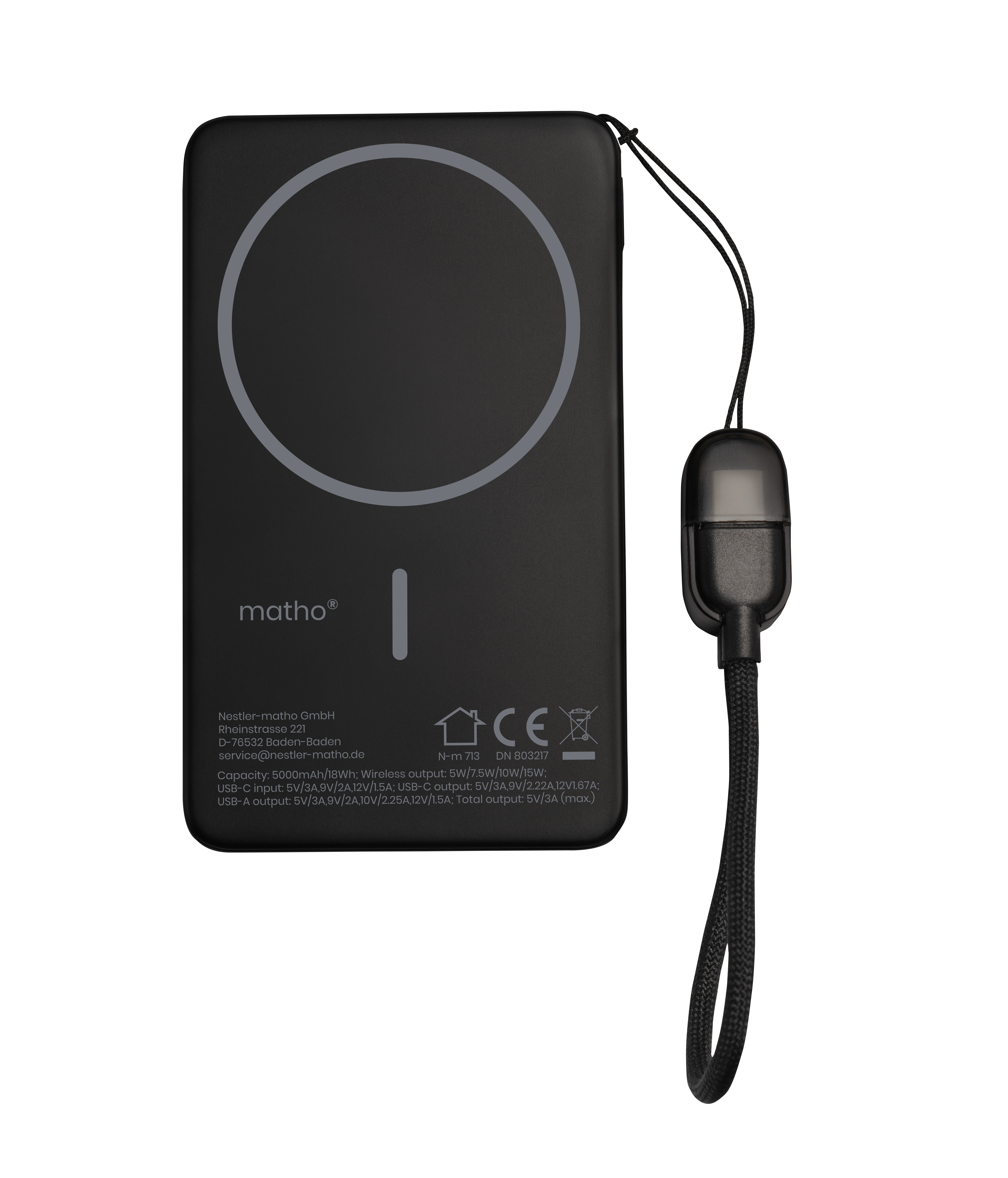 FAST 5000mAh power bank with 15W MagSafe wireless charging