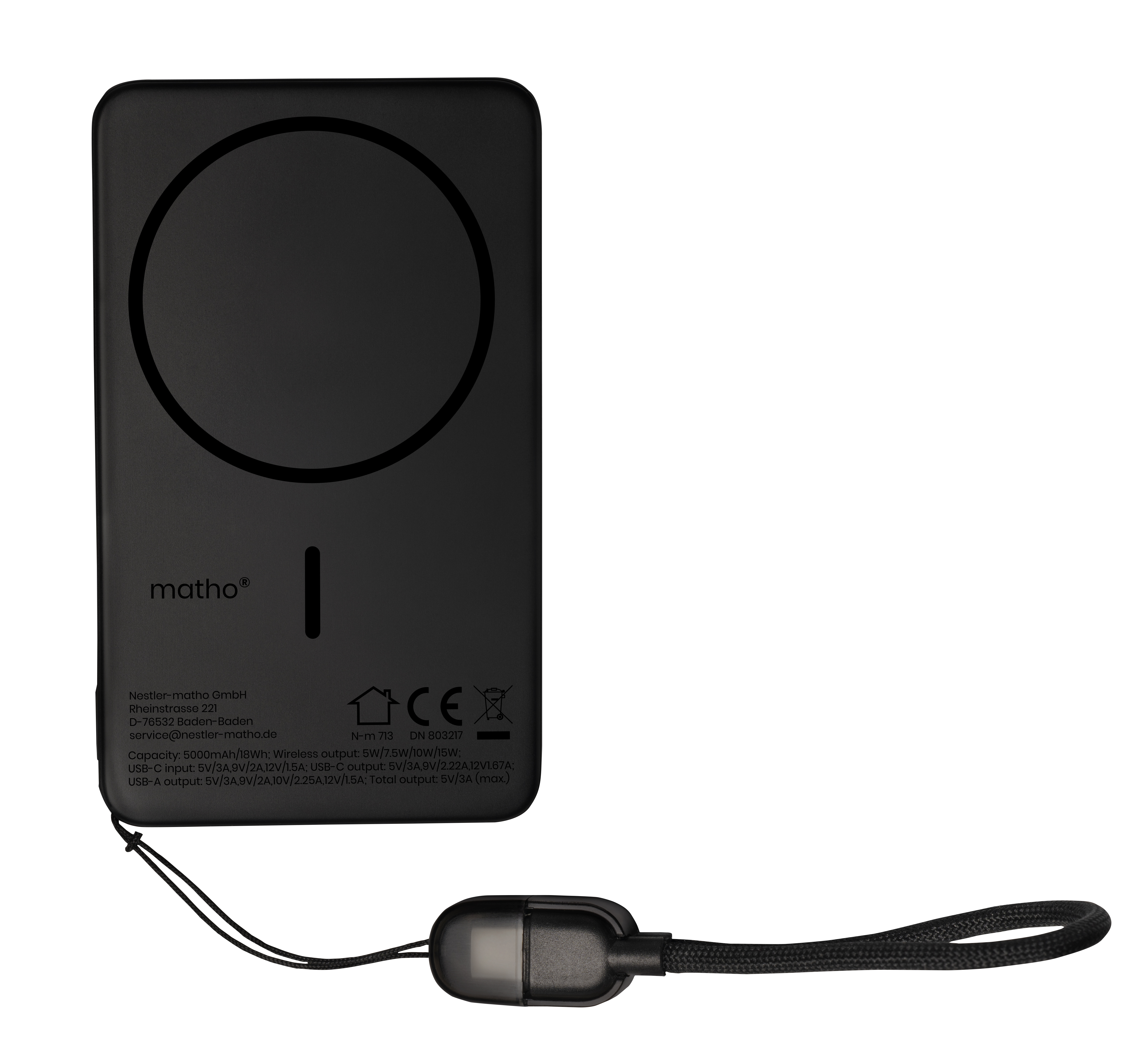 FAST 5000mAh power bank with 15W MagSafe wireless charging