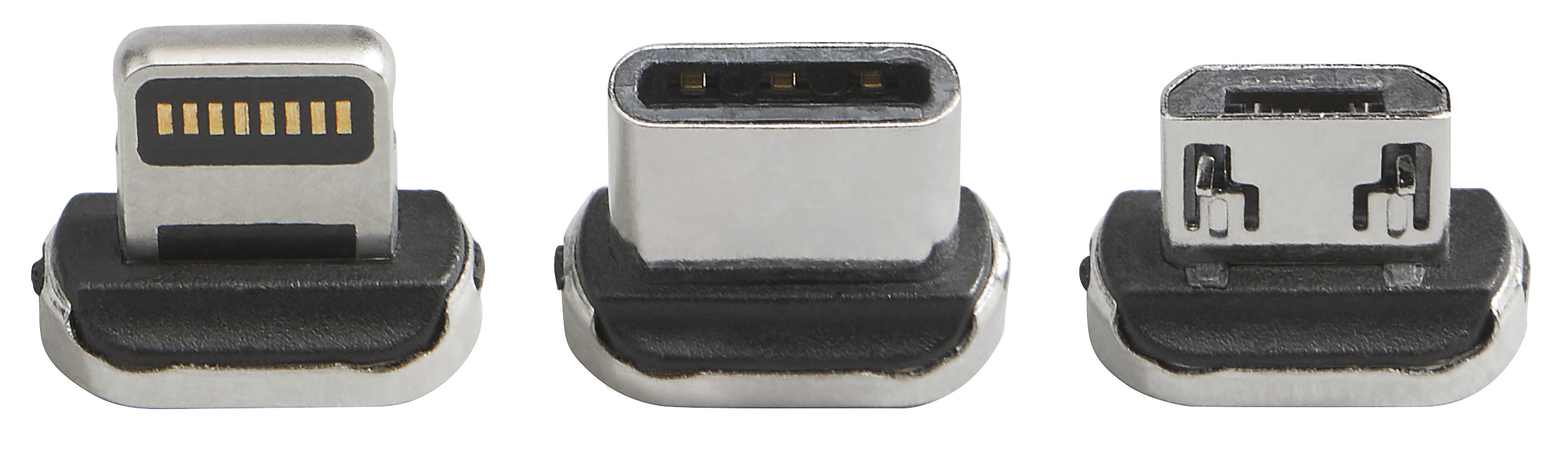 ROLL UP Ausziehbares Multifunktions-Kabel zum Laden und Datenübertragen mit USB-C, Micro-USB und Lightning