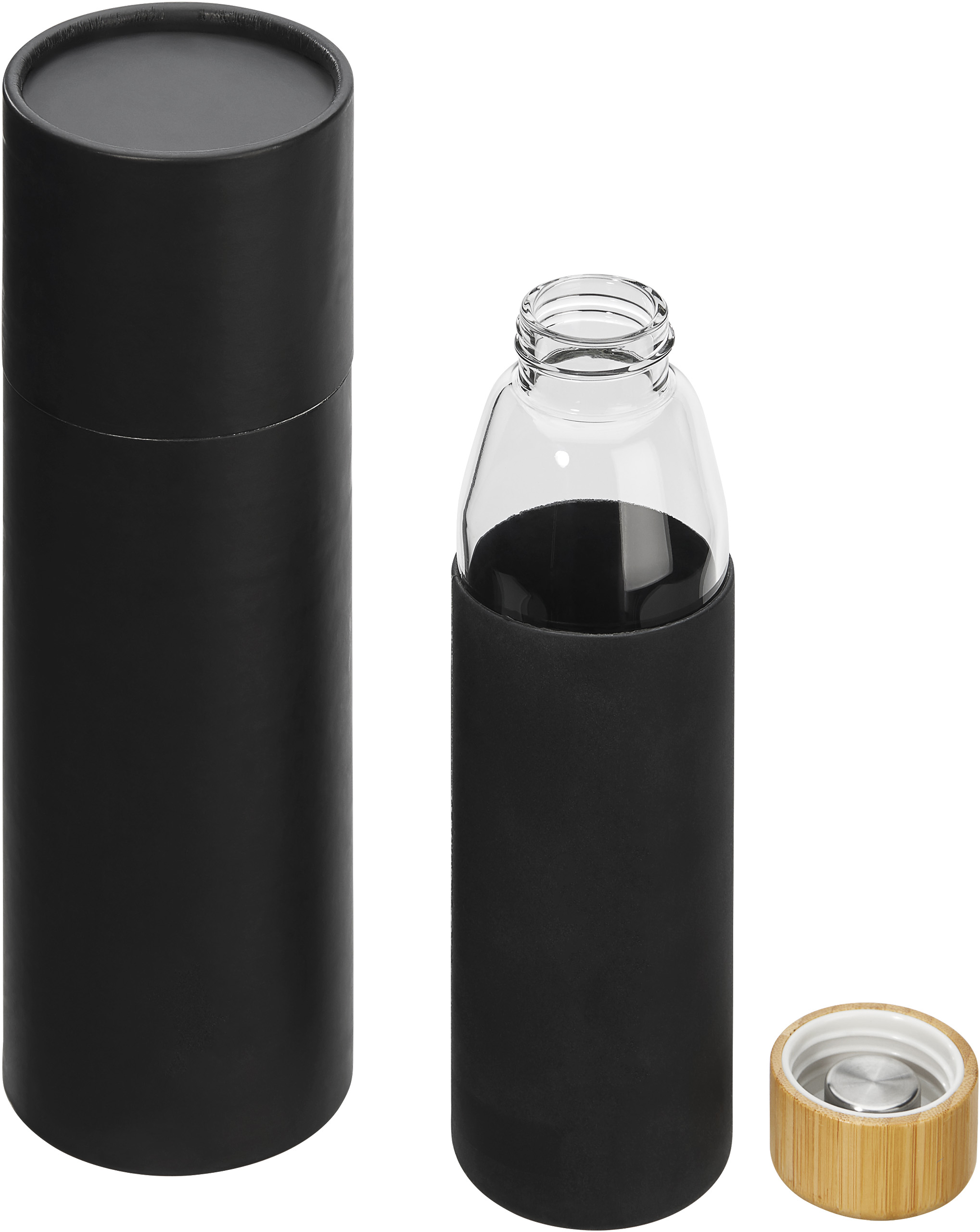 Eco-Friendly Bottle ECO B1 with silicone sleeve and Bamboo cover