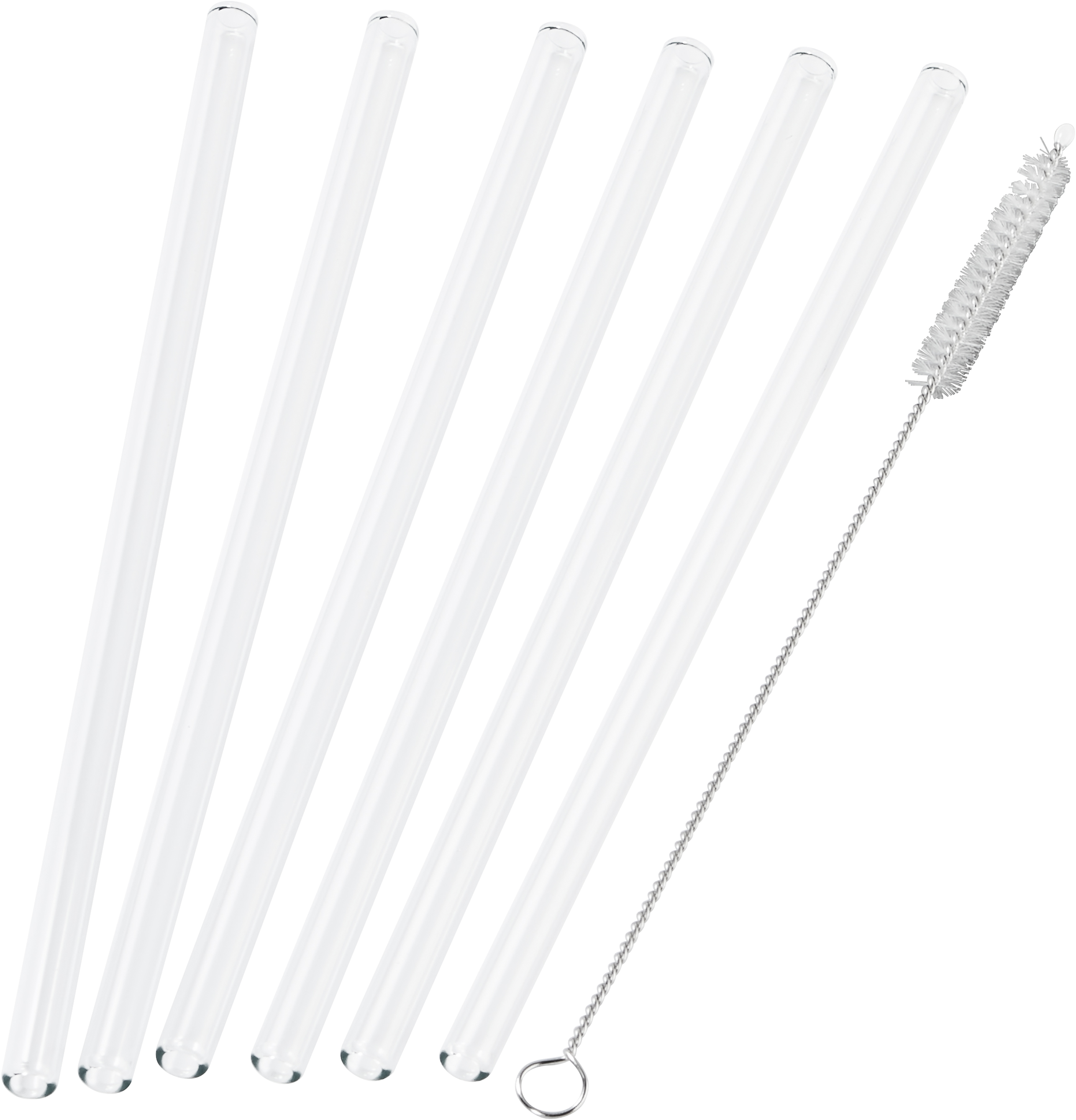Set of 6 glass straws + brush