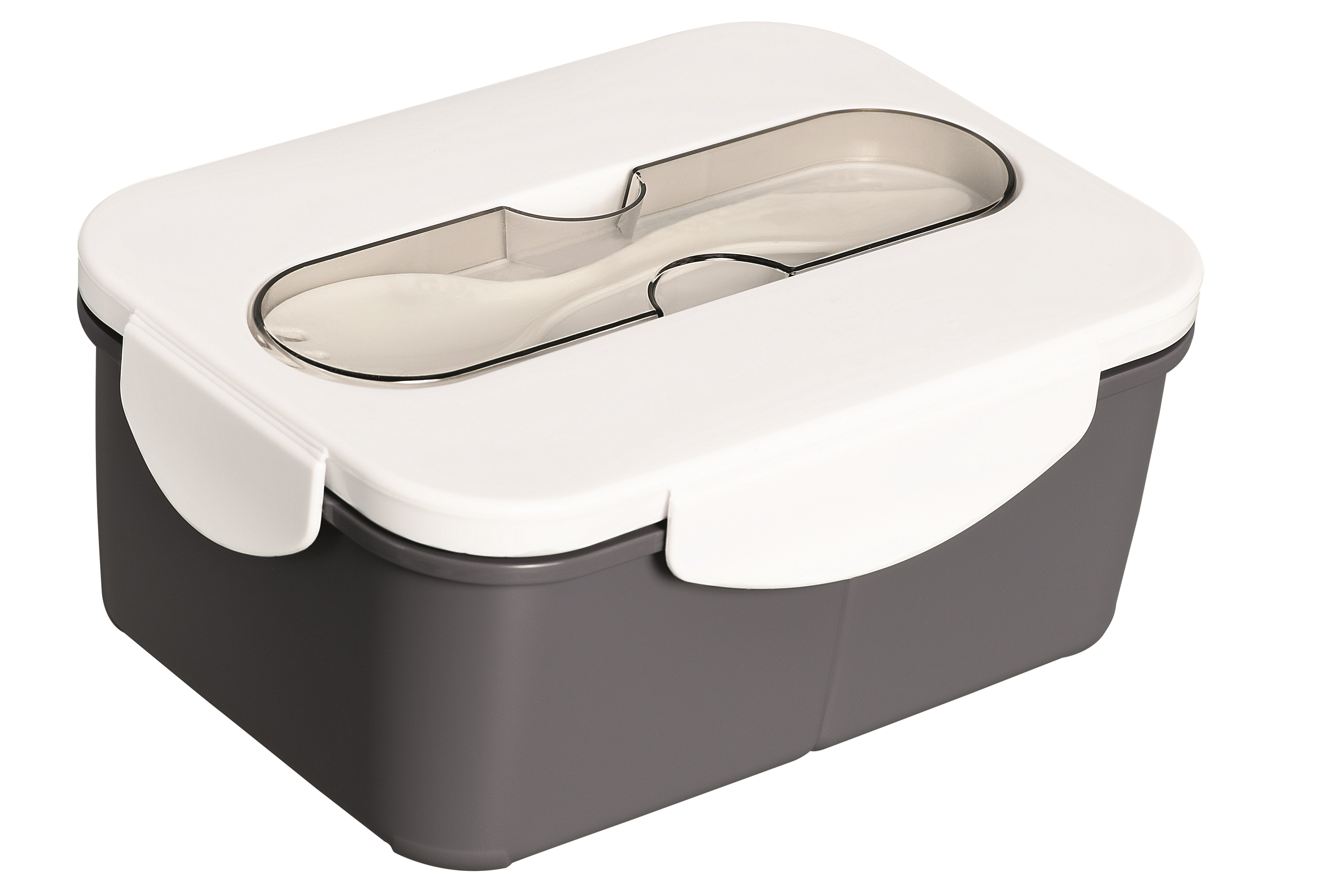 SNACK lunch box with inner divider and spork compartment