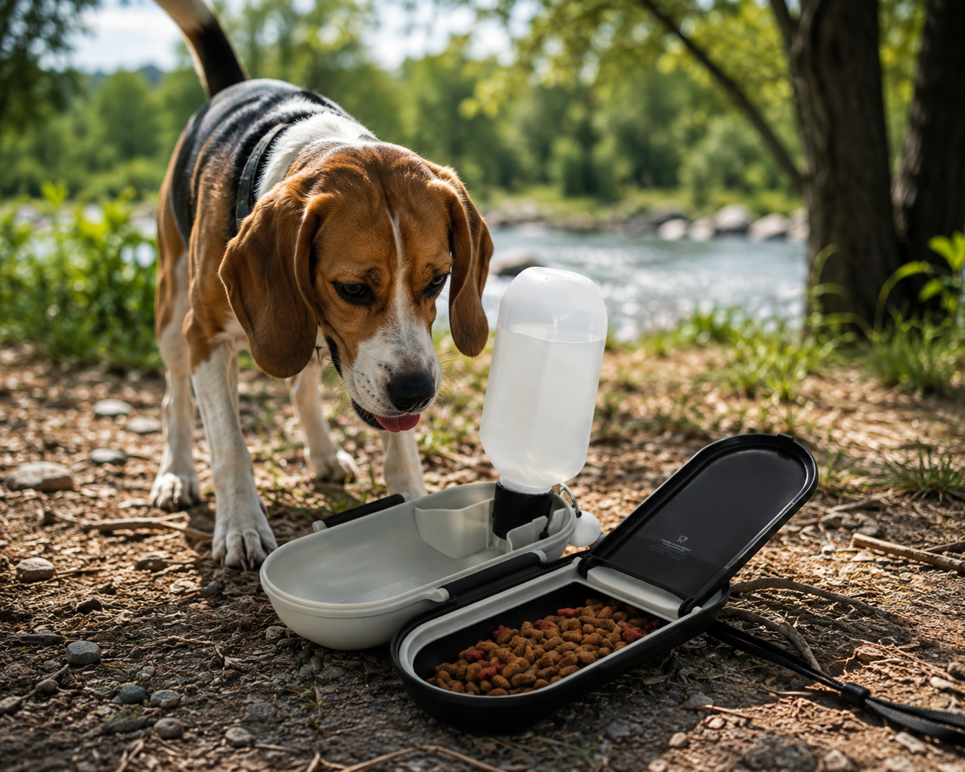 FIFFI is the portable feeding station for small and large dogs