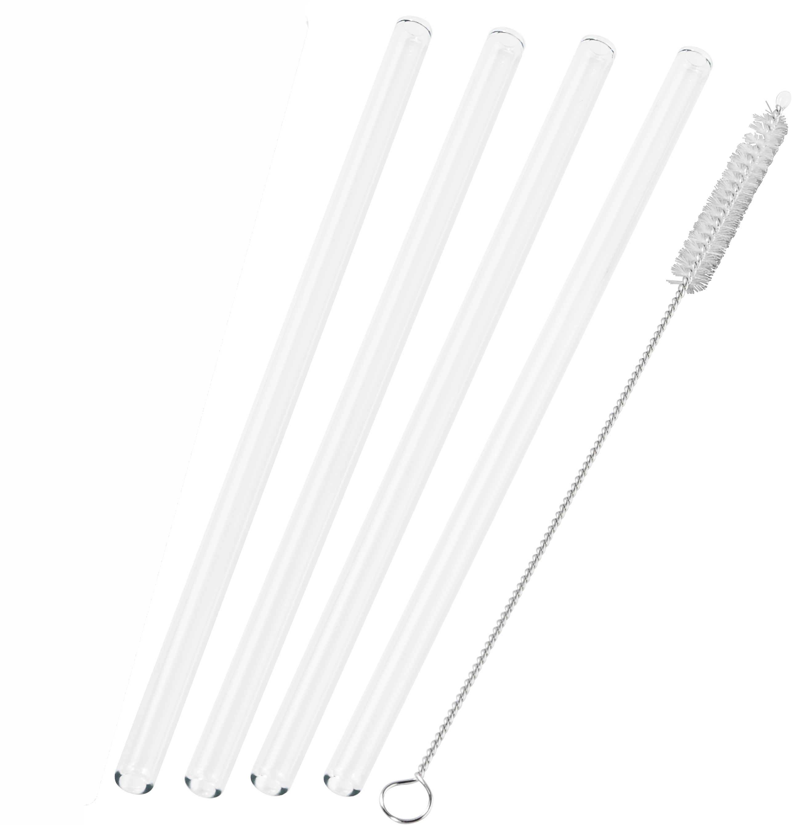 Set of 4 glass straws + brush